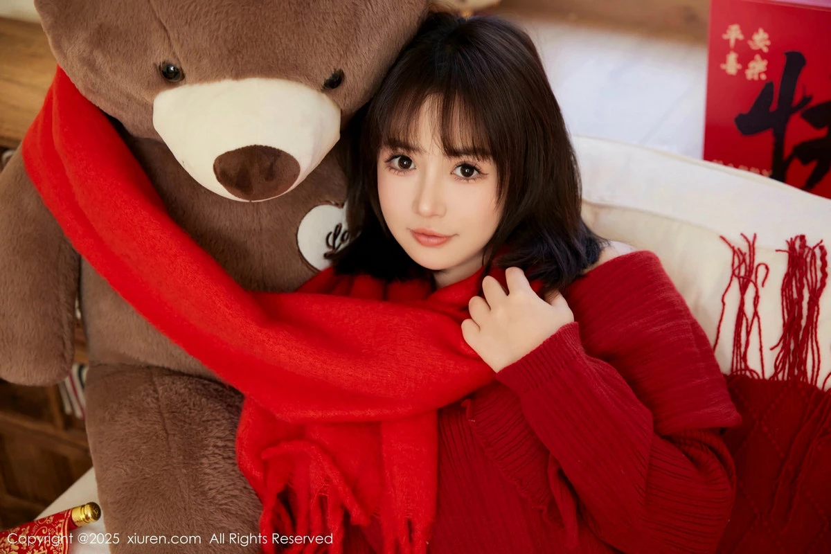 秀人集.com_[XiuRen秀人网]No.9818_模特养乐多Doll新年主题性感喜庆红色内衣秀完美身材诱惑写真66P