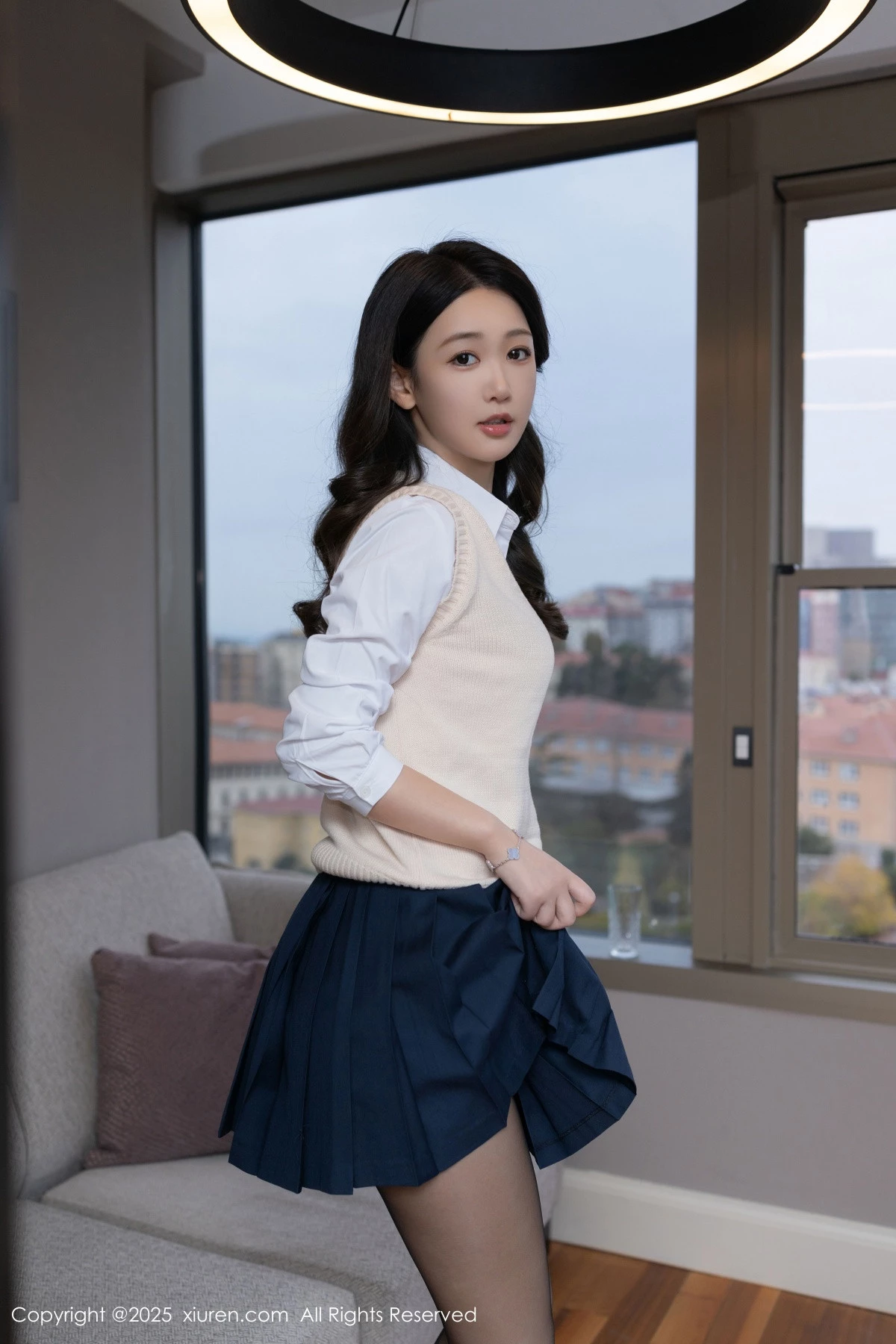 秀人集.com_[XiuRen秀人网]No.9866_模特唐安琪性感JK制服露蓝色内衣配超薄黑丝秀曼妙身姿诱惑写真83P