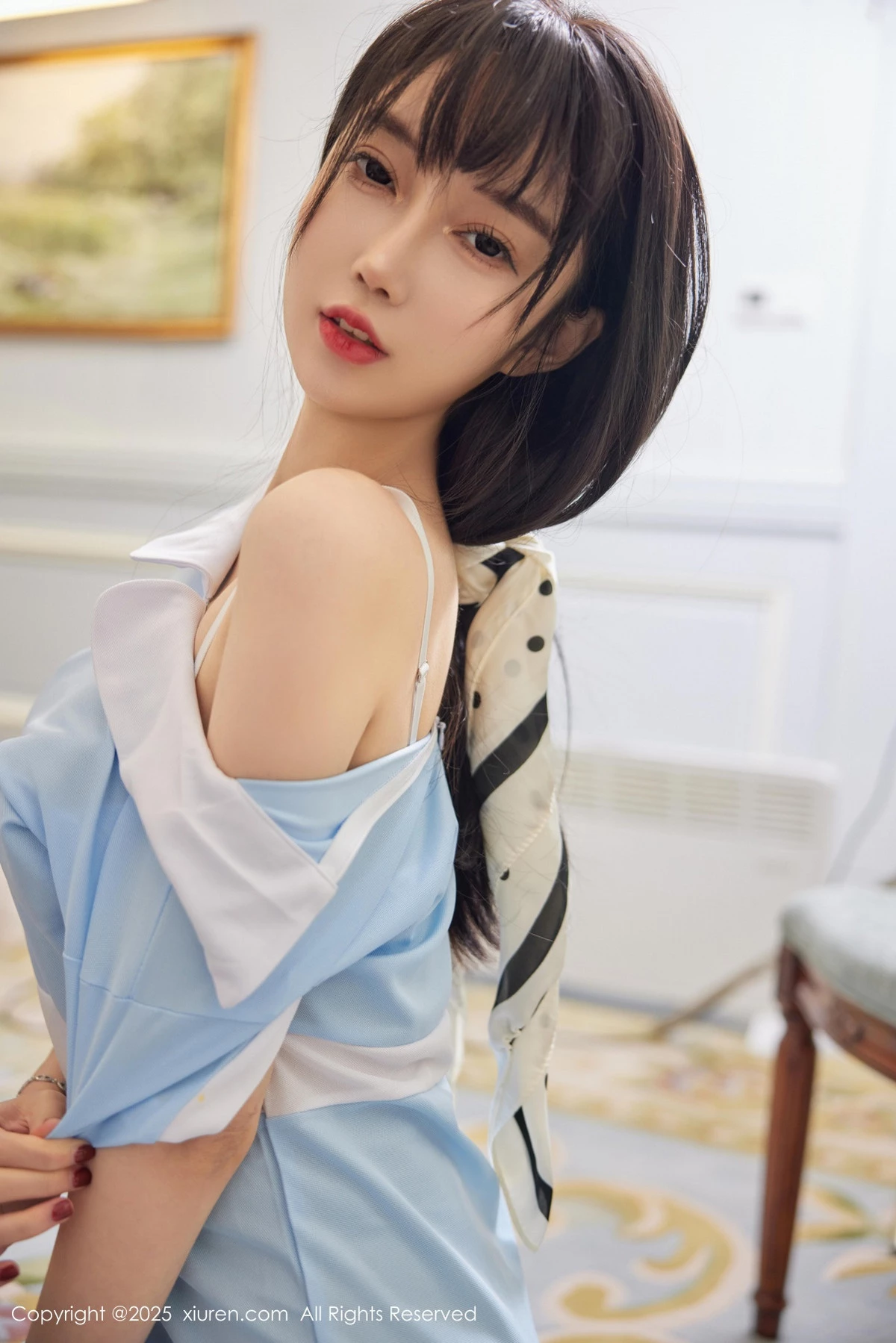 秀人集.com_[XiuRen秀人网]No.9864_模特玥儿玥er性感蓝色连衣短裙配超薄肉丝秀曼妙身材诱惑写真82P