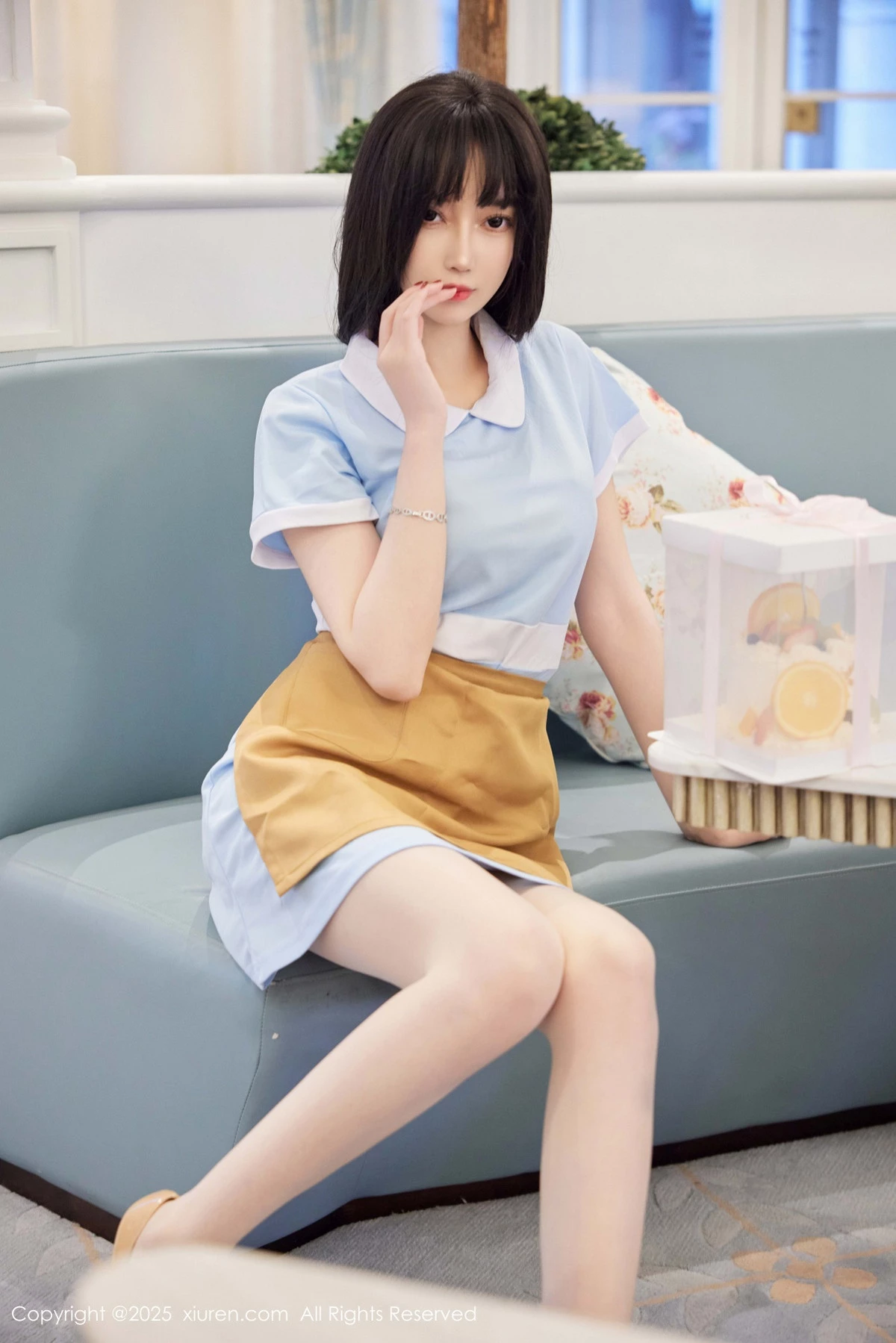 秀人集.com_[XiuRen秀人网]No.9864_模特玥儿玥er性感蓝色连衣短裙配超薄肉丝秀曼妙身材诱惑写真82P