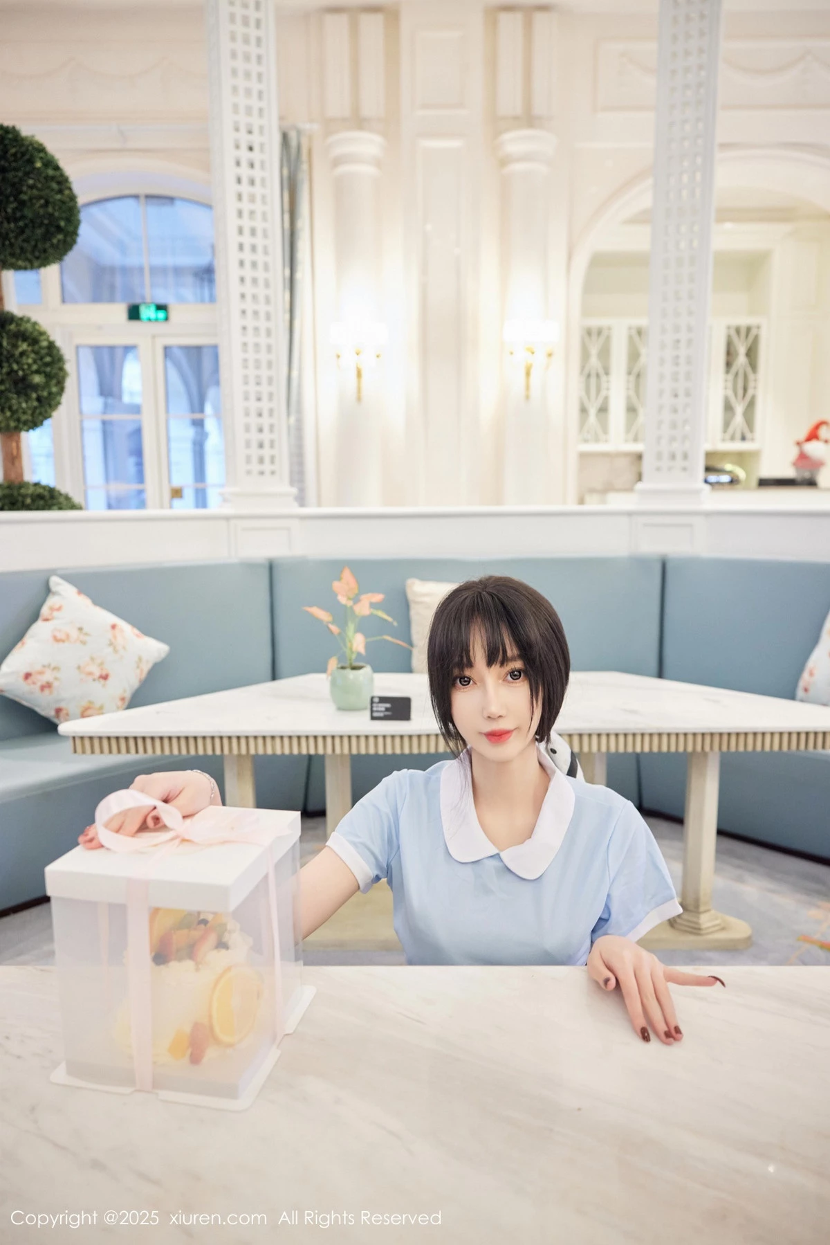 秀人集.com_[XiuRen秀人网]No.9864_模特玥儿玥er性感蓝色连衣短裙配超薄肉丝秀曼妙身材诱惑写真82P