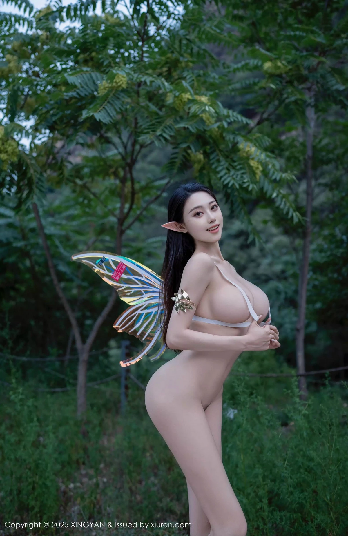 秀人集.com_[XINGYAN星颜社]VOL.314_模特清妙精灵装扮性感白色连衣长裙秀翘臀美腿惹火诱惑写真60P