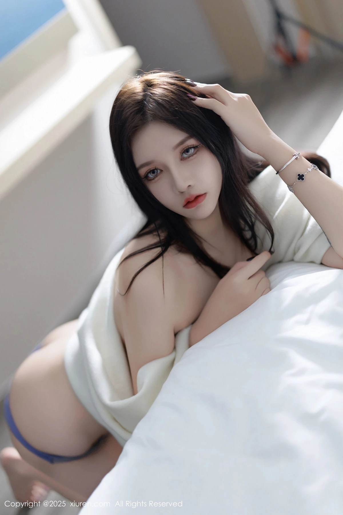 秀人集.com_[XiuRen秀人网]No.9899_模特娜比脱连衣短裙露性感蓝色内衣配超薄肉丝秀凹凸身材诱惑写真81P