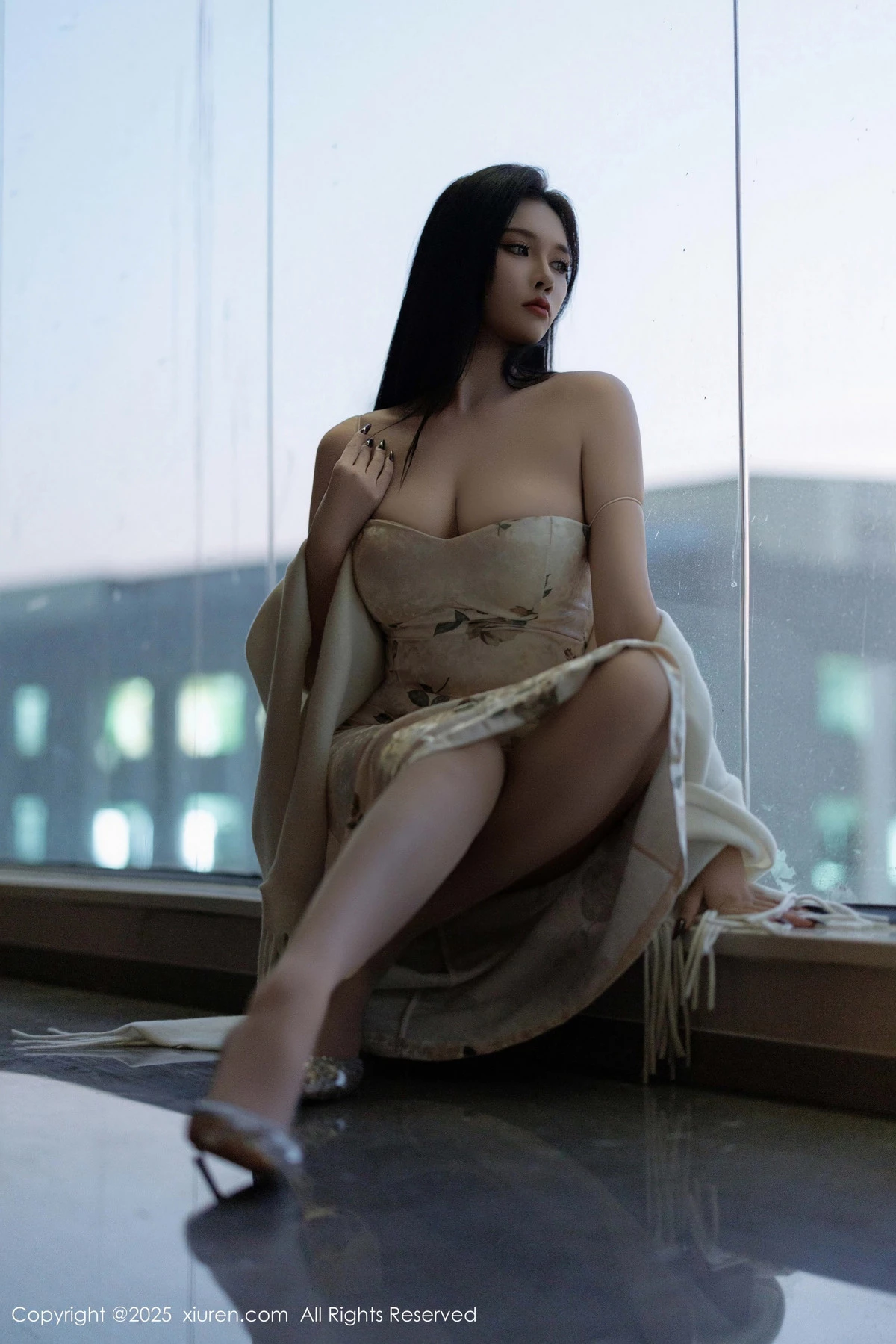 秀人集.com_[XiuRen秀人网]No.9899_模特娜比脱连衣短裙露性感蓝色内衣配超薄肉丝秀凹凸身材诱惑写真81P