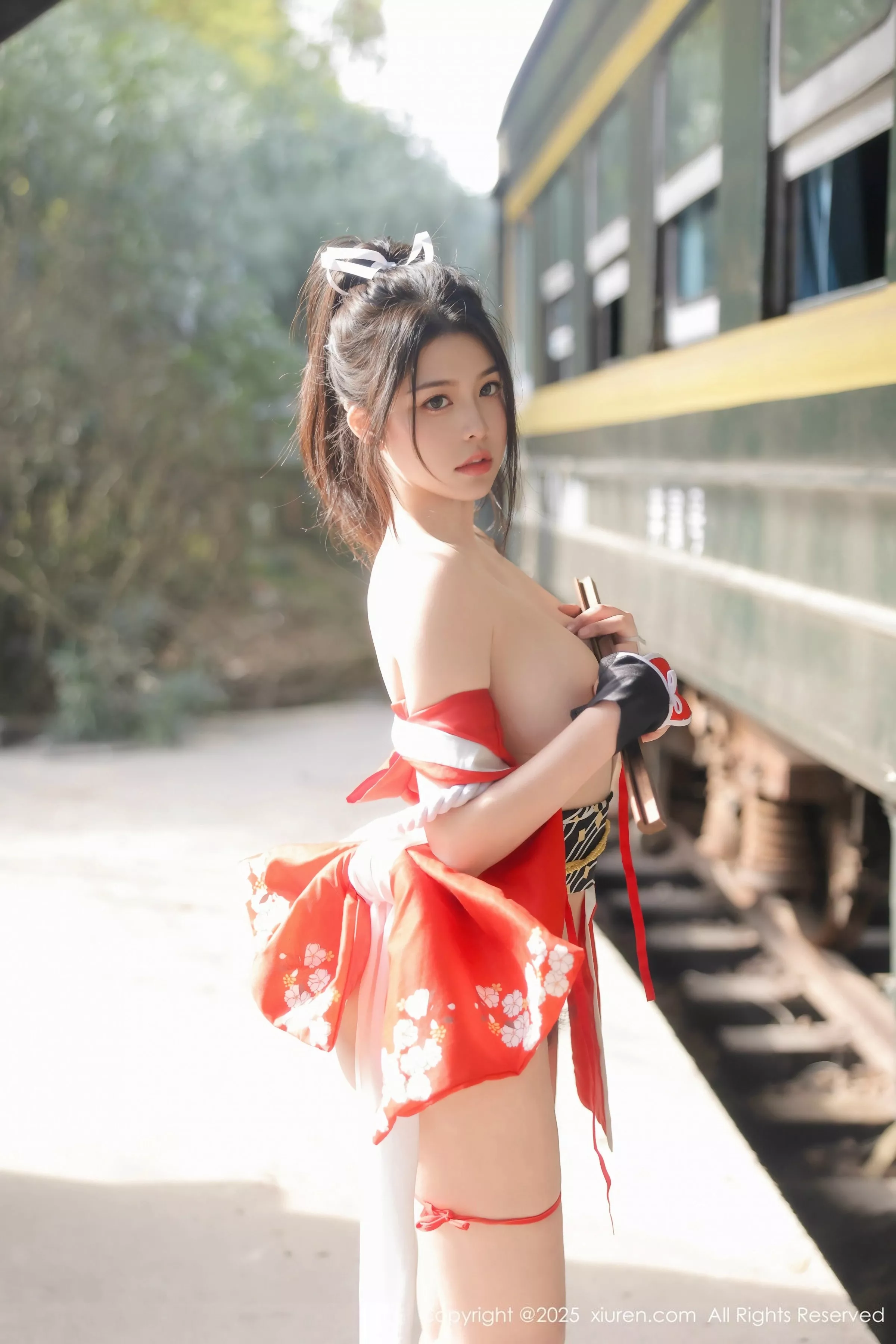 秀人集.com_[XiuRen秀人网]No.10133_模特林若凡F性感红色不知火舞服饰配丁字裤秀丰满身材诱惑写真81P