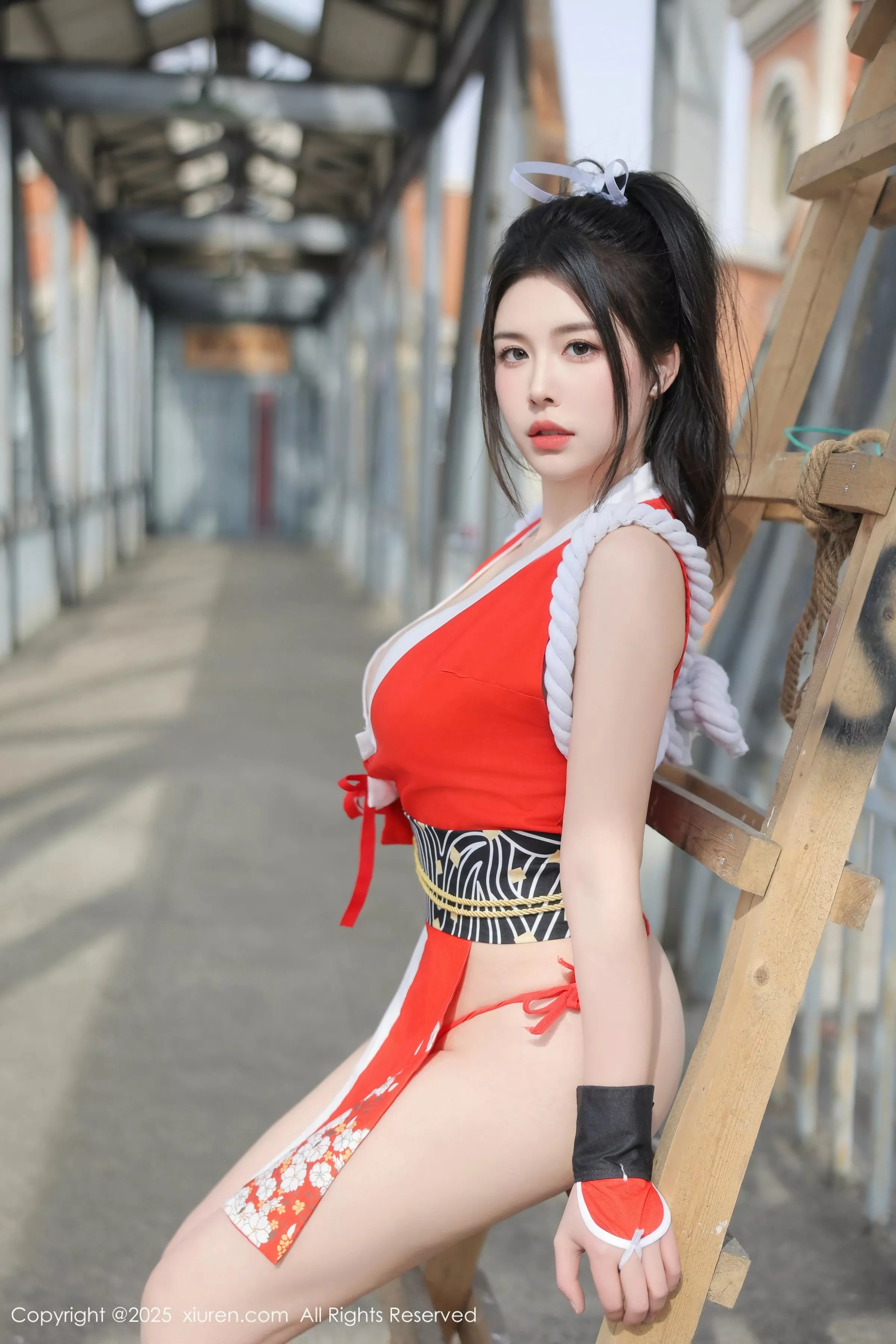 秀人集.com_[XiuRen秀人网]No.10133_模特林若凡F性感红色不知火舞服饰配丁字裤秀丰满身材诱惑写真81P