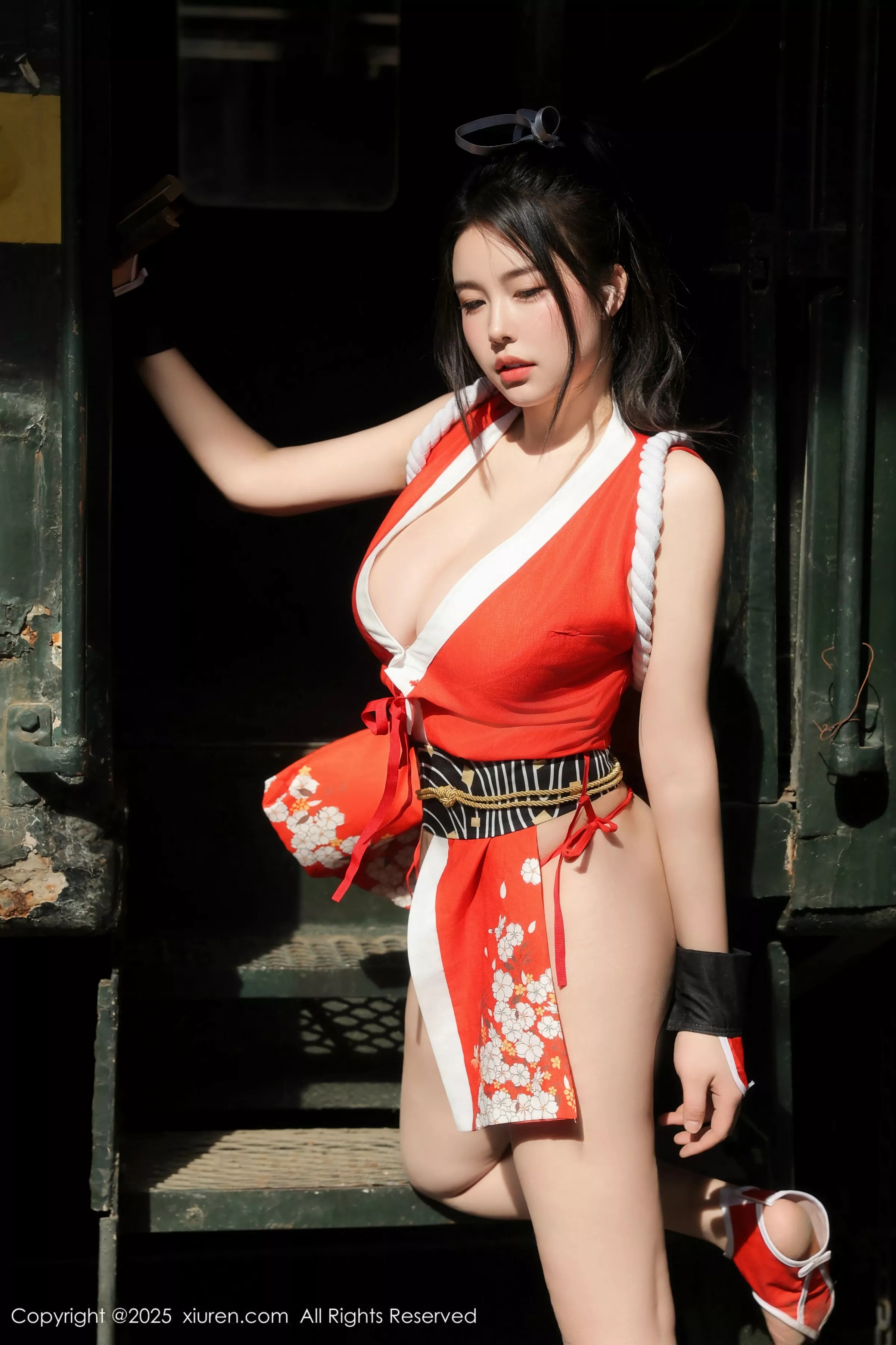 秀人集.com_[XiuRen秀人网]No.10133_模特林若凡F性感红色不知火舞服饰配丁字裤秀丰满身材诱惑写真81P