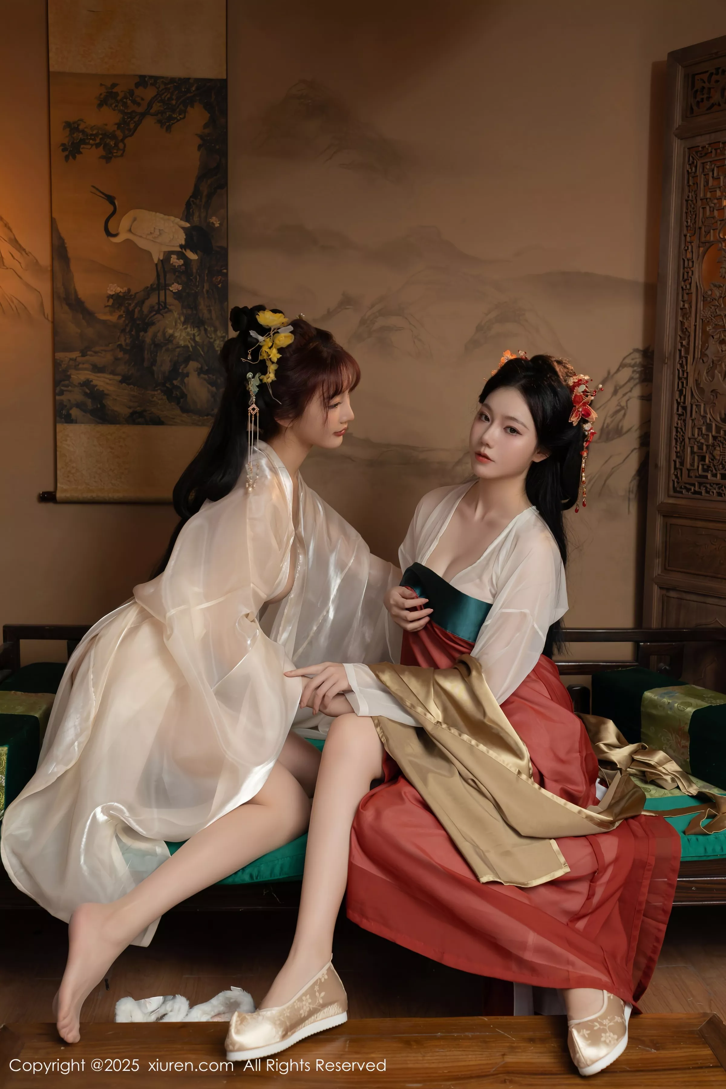 秀人集.com_[XiuRen秀人网]No.10223_模特合集女神陆萱萱＆安然anran激情互动薄纱古装撩人诱惑写真80P