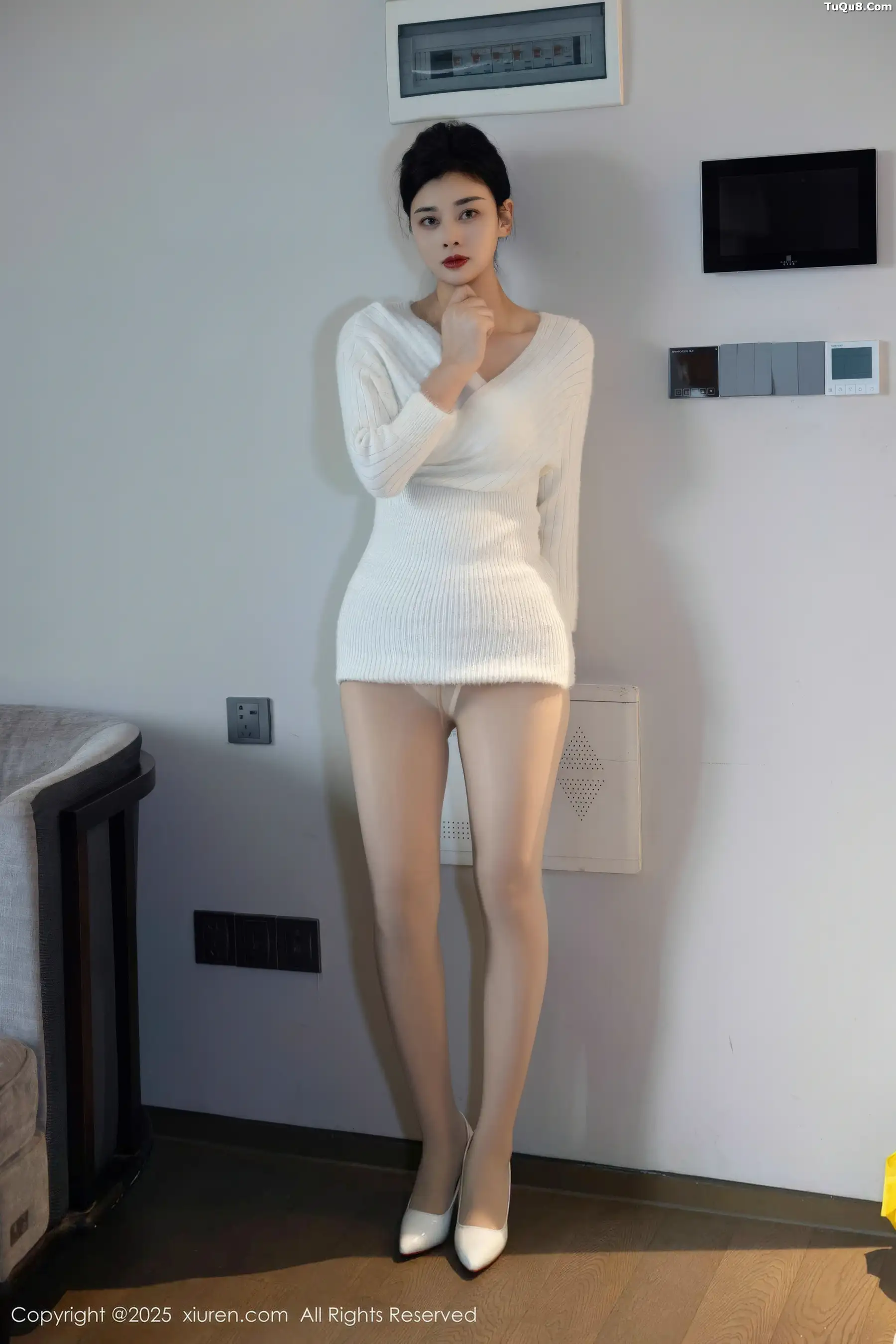 秀人集.com_[XiuRen秀人网]No.10986_模特徐清妍性感白色毛衣露黑色内衣配超薄肉丝秀曼妙身姿诱惑写真86P