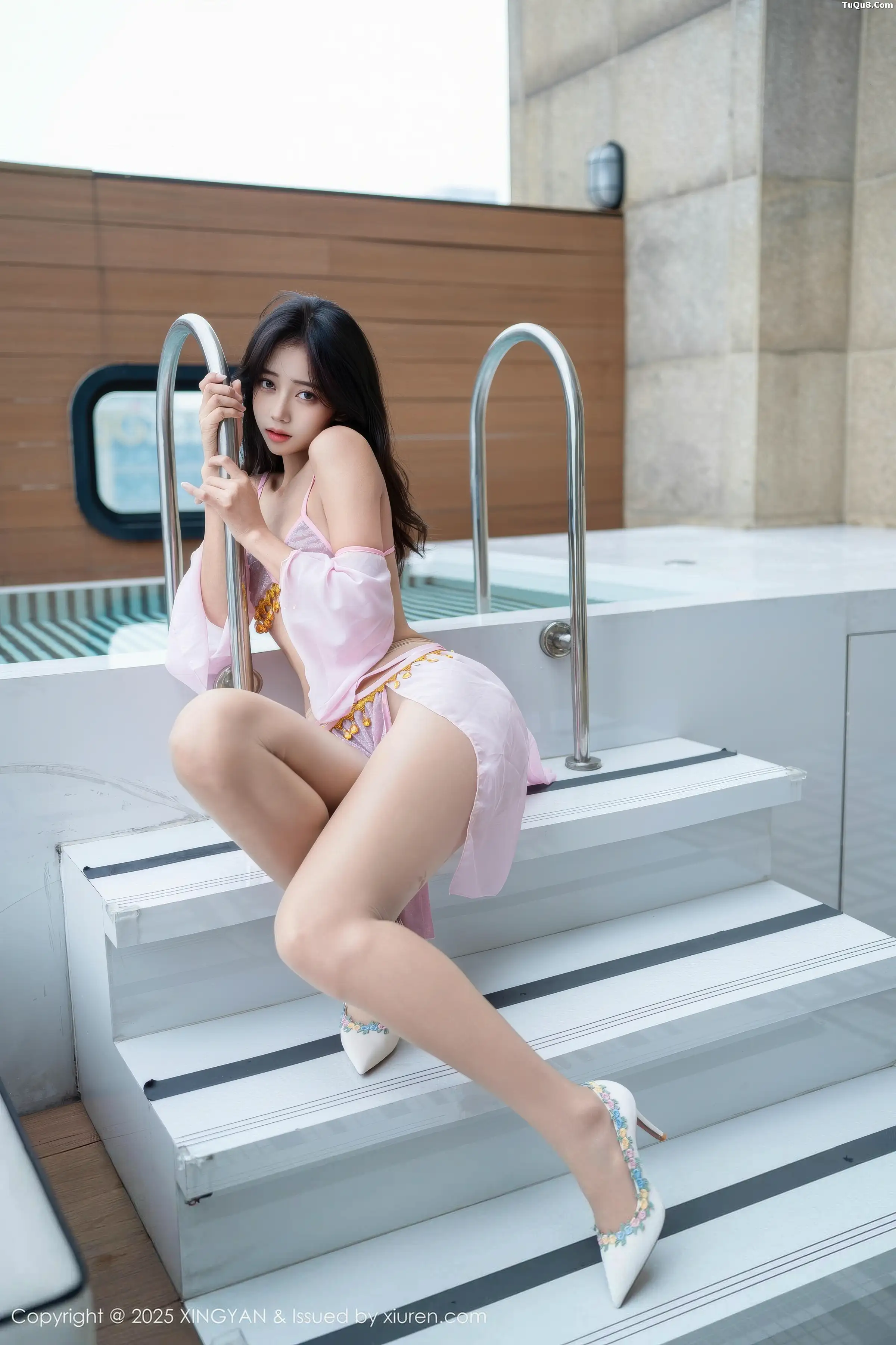 秀人集.com_[XINGYAN星颜社]VOL.430_模特时安安泳池性感紫色泳衣配超薄肉丝秀柔美身姿诱惑写真81P